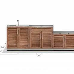 NewAge Products Outdoor Kitchen Stainless Steel 3 Piece Cabinet Set 32 NewAge Products Outdoor Kitchen Stainless Steel 3 Piece Cabinet Set