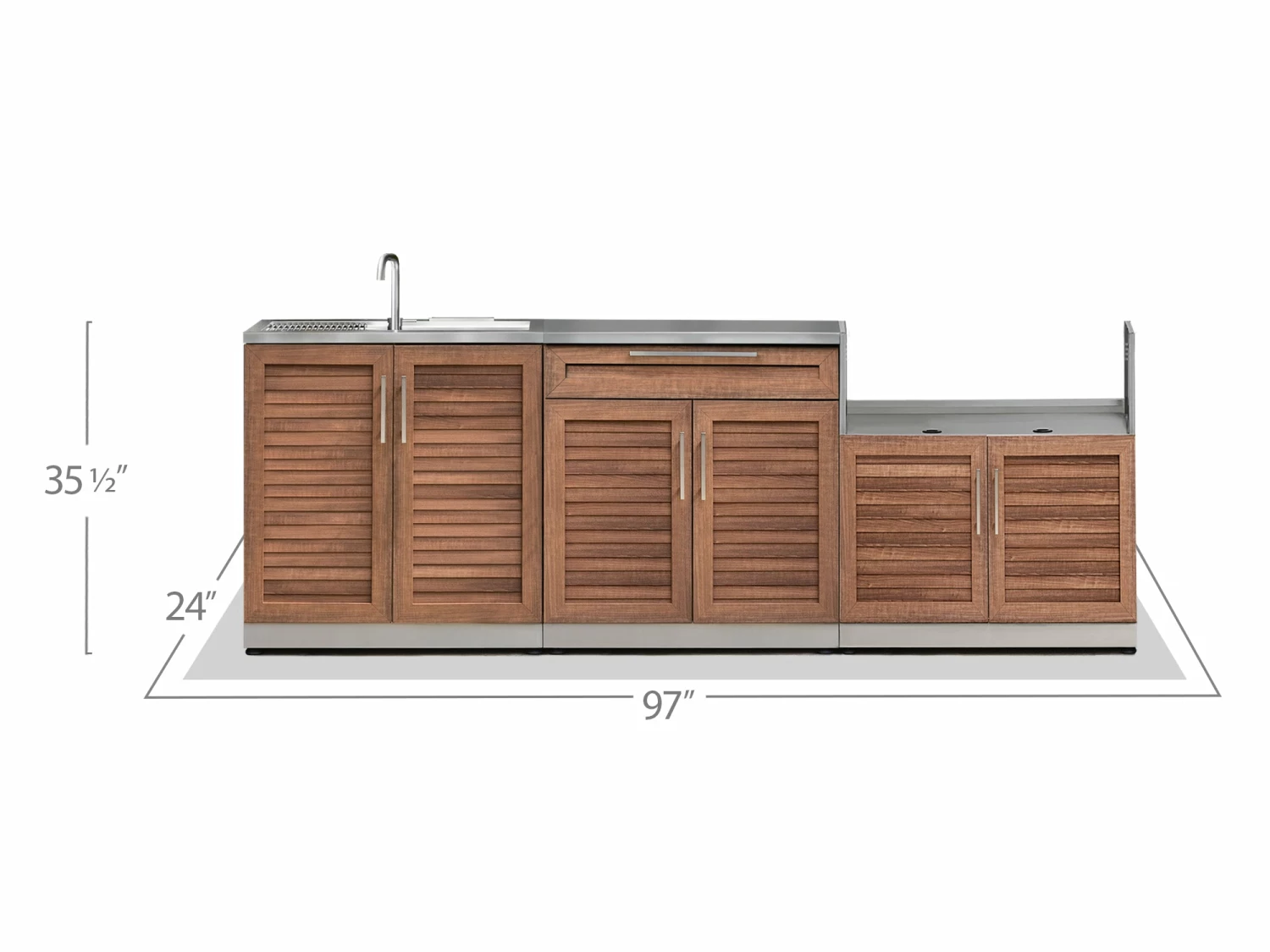 NewAge Products Outdoor Kitchen Stainless Steel 3 Piece Cabinet Set 14 NewAge Products Outdoor Kitchen Stainless Steel 3 Piece Cabinet Set