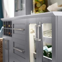 NewAge Products Home Bar Cabinets Home Bar Gray 4 Piece Cabinet Set - 21 Inch