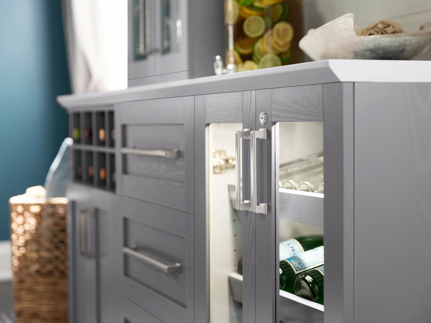 NewAge Products Home Bar Cabinets Home Bar Gray 5 Piece Cabinet Set - 21 Inch 4 NewAge Products Home Bar Cabinets Home Bar Gray 5 Piece Cabinet Set - 21 Inch