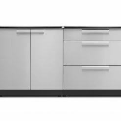 NewAge Products Outdoor Kitchen Stainless Steel 2 Piece Cabinet Set