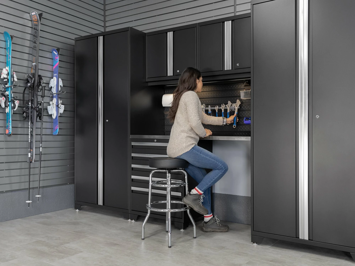 None Pro Series 84 In. Diamond Plate Slatwall Backsplash Garage Storage 11 None Pro Series 84 In. Diamond Plate Slatwall Backsplash Garage Storage