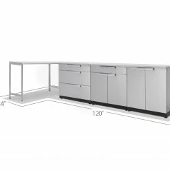 NewAge Products Outdoor Kitchen Stainless Steel 4 Piece Cabinet Set