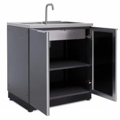 NewAge Products Outdoor Kitchen Aluminum Sink Cabinet - Slate Gray