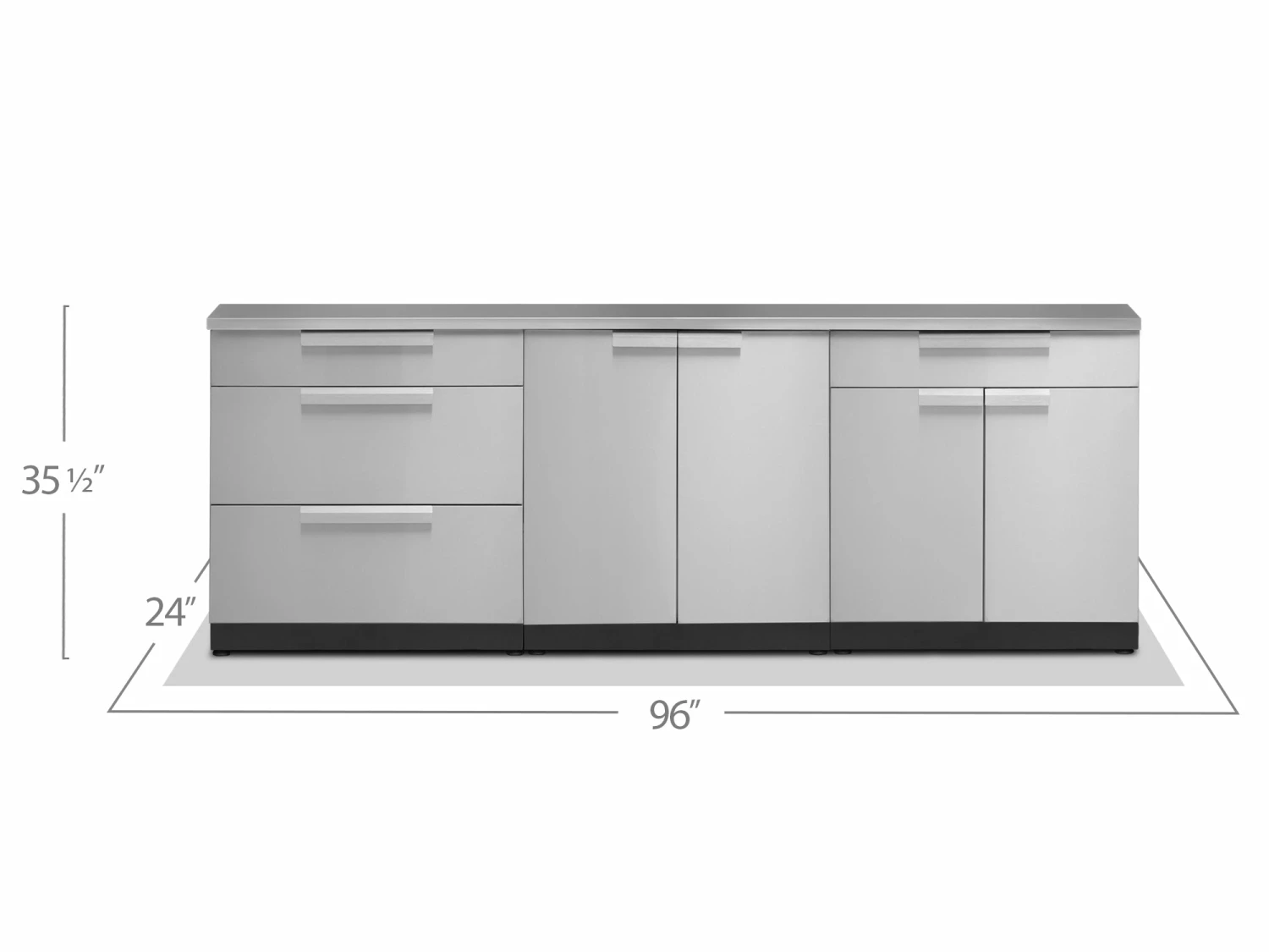 NewAge Products Outdoor Kitchen Stainless Steel 3 Piece Cabinet Set 4 NewAge Products Outdoor Kitchen Stainless Steel 3 Piece Cabinet Set