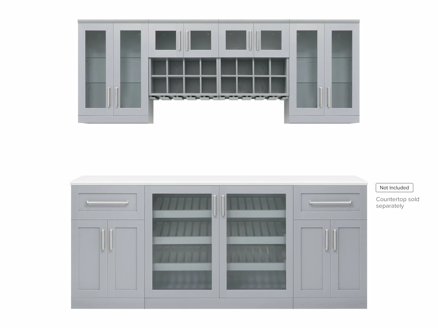 NewAge Products Home Bar 7 Piece Cabinet Set 7 NewAge Products Home Bar 7 Piece Cabinet Set