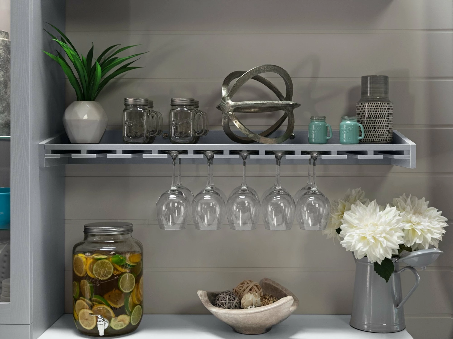 NewAge Products Home Bar Cabinets Home Bar Gray 5 Piece Cabinet Set - 21 Inch 5 NewAge Products Home Bar Cabinets Home Bar Gray 5 Piece Cabinet Set - 21 Inch