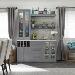NewAge Products Home Bar Cabinets Home Bar Gray 4 Piece Cabinet Set - 21 Inch