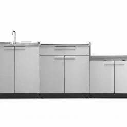 NewAge Products Outdoor Kitchen Stainless Steel 3 Piece Cabinet Set