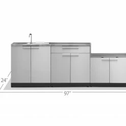 NewAge Products Outdoor Kitchen Stainless Steel 3 Piece Cabinet Set 22 NewAge Products Outdoor Kitchen Stainless Steel 3 Piece Cabinet Set