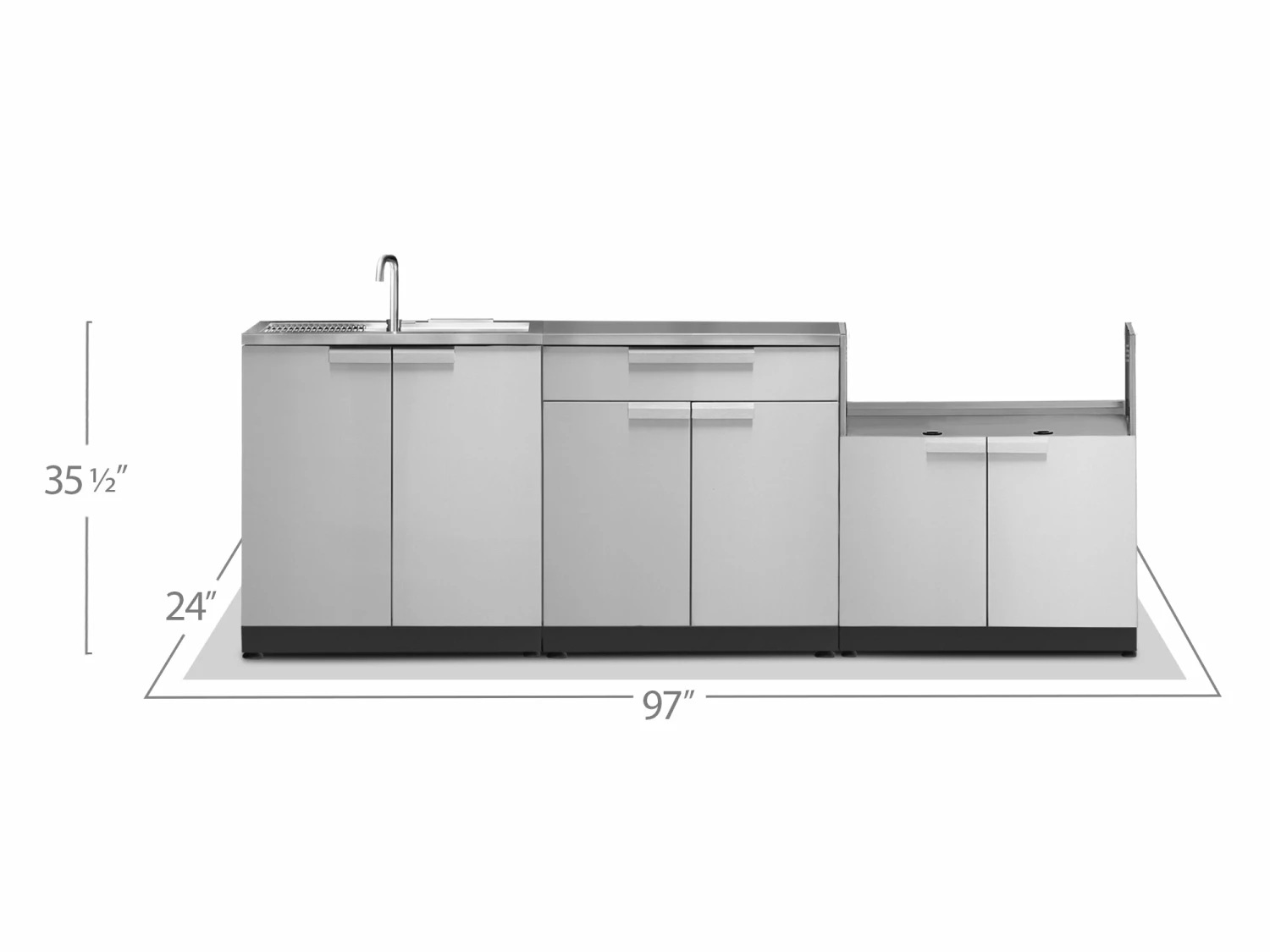 NewAge Products Outdoor Kitchen Stainless Steel 3 Piece Cabinet Set 4 NewAge Products Outdoor Kitchen Stainless Steel 3 Piece Cabinet Set