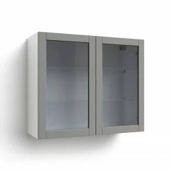 NewAge Products Pantry Cabinets Home Two Glass Door Wall Cabinet