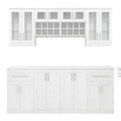 NewAge Products Home Bar 8 Piece Cabinet Set